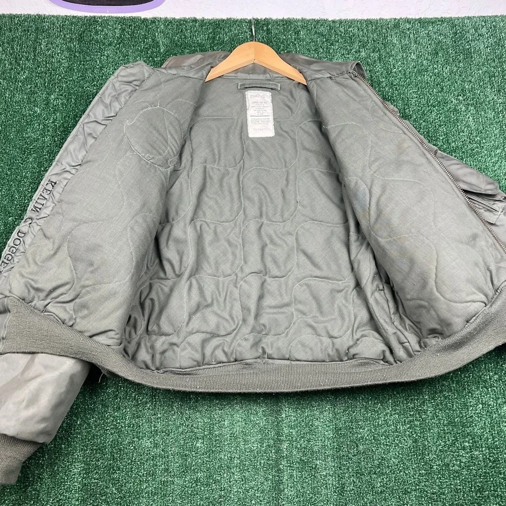 VTG‎ ISRATEX CWU-45/P Flight Jacket Men's Large Olive Green Aramid Patches 90s